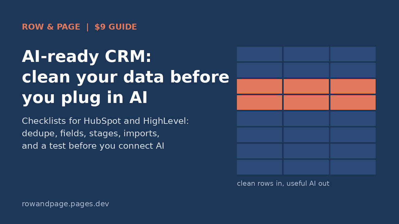 AI-Ready CRM Guide: clean your CRM data before you connect AI preview
